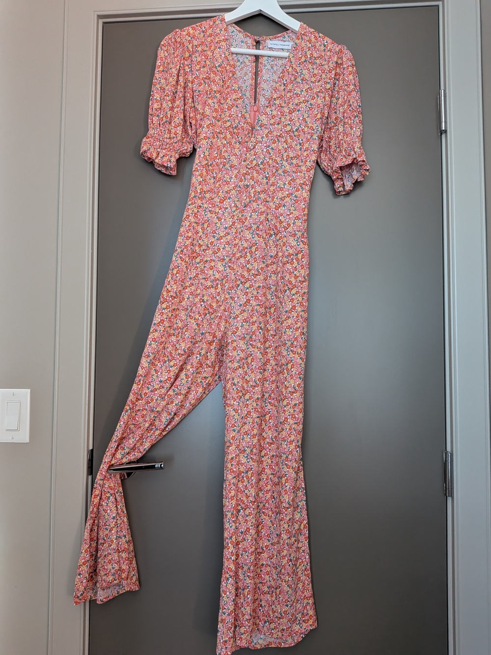 Faithfull The Brand Anika Floral V-Neck Wide Leg Jumpsuit Boho Cottagecore Small